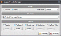 Vegas Presets Manager